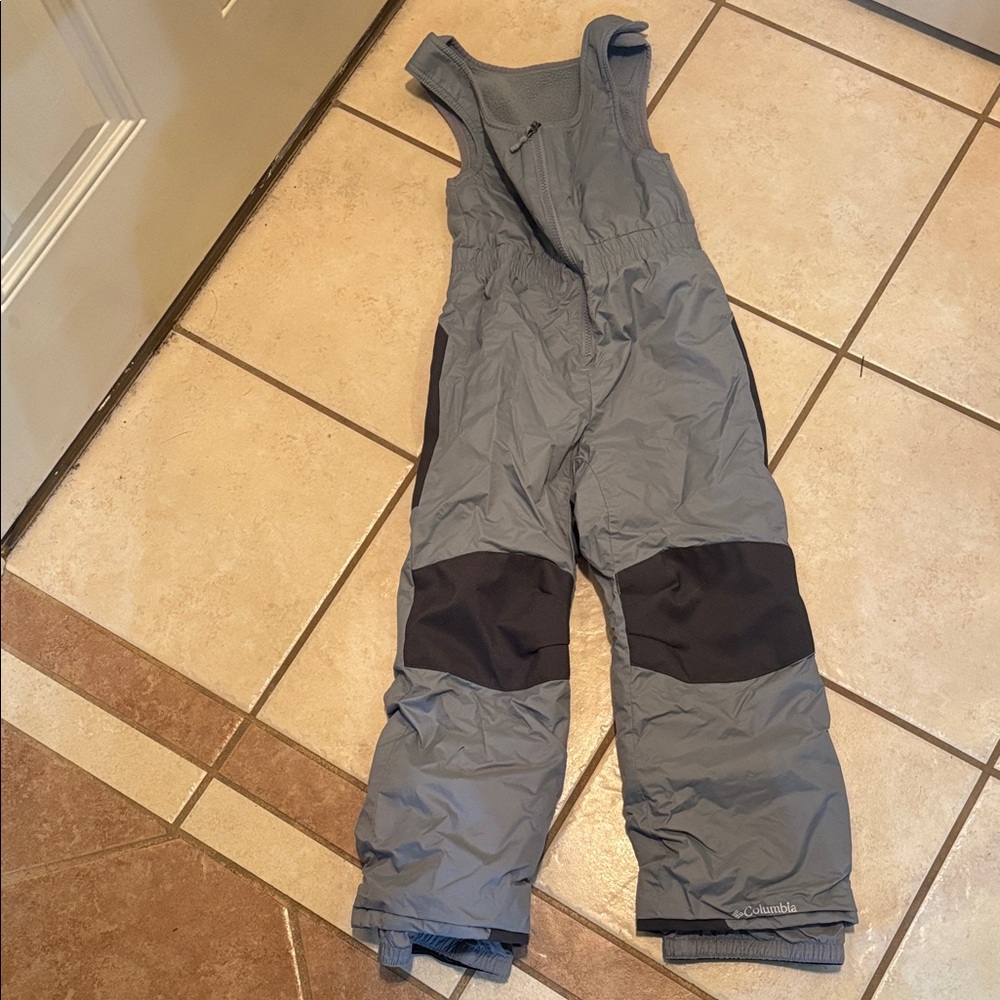 Columbia Gray and Black Snow Bib Overalls XS kid